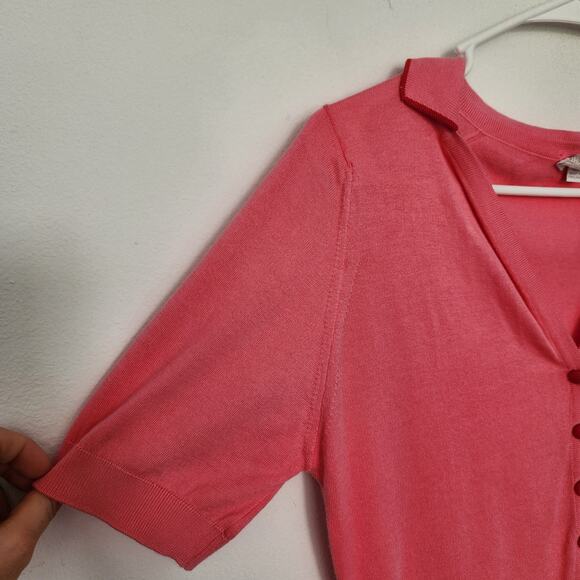 JOHN SMEDLEY Sea Island Cotton Polo Shirt M Pink Designer Knit - Picture 5 of 10